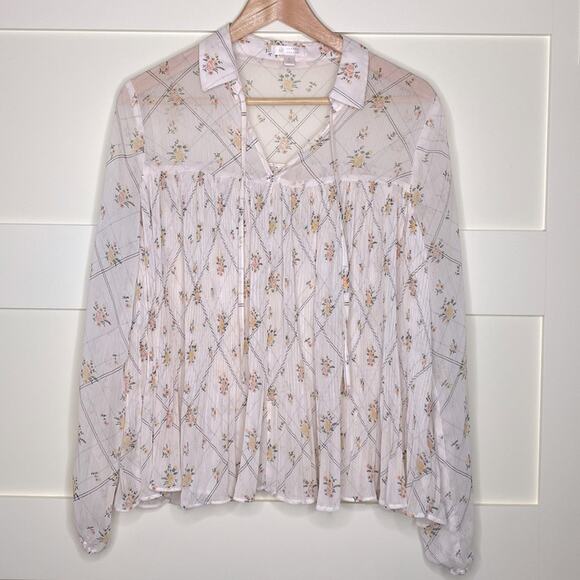Adorable peasant top featuring fall wildflowers by LC Lauren Conrad - Picture 1 of 5
